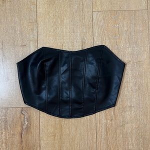 Faux leather tube top